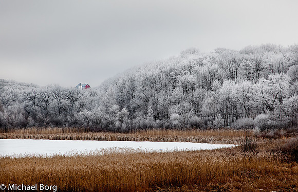 Red Barn on a Frosty Day